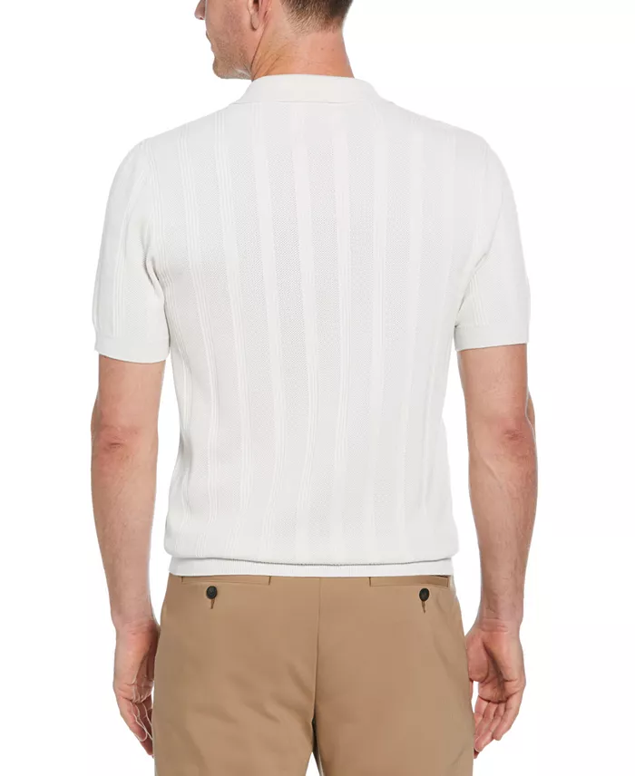 Men's Johnny Collar Stripe Polo Sweater - thumbnail 3