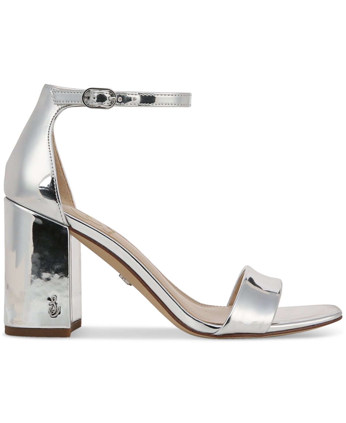 Sam Edelman Daniella Ankle Strap Sandal In Soft Silver Metallic