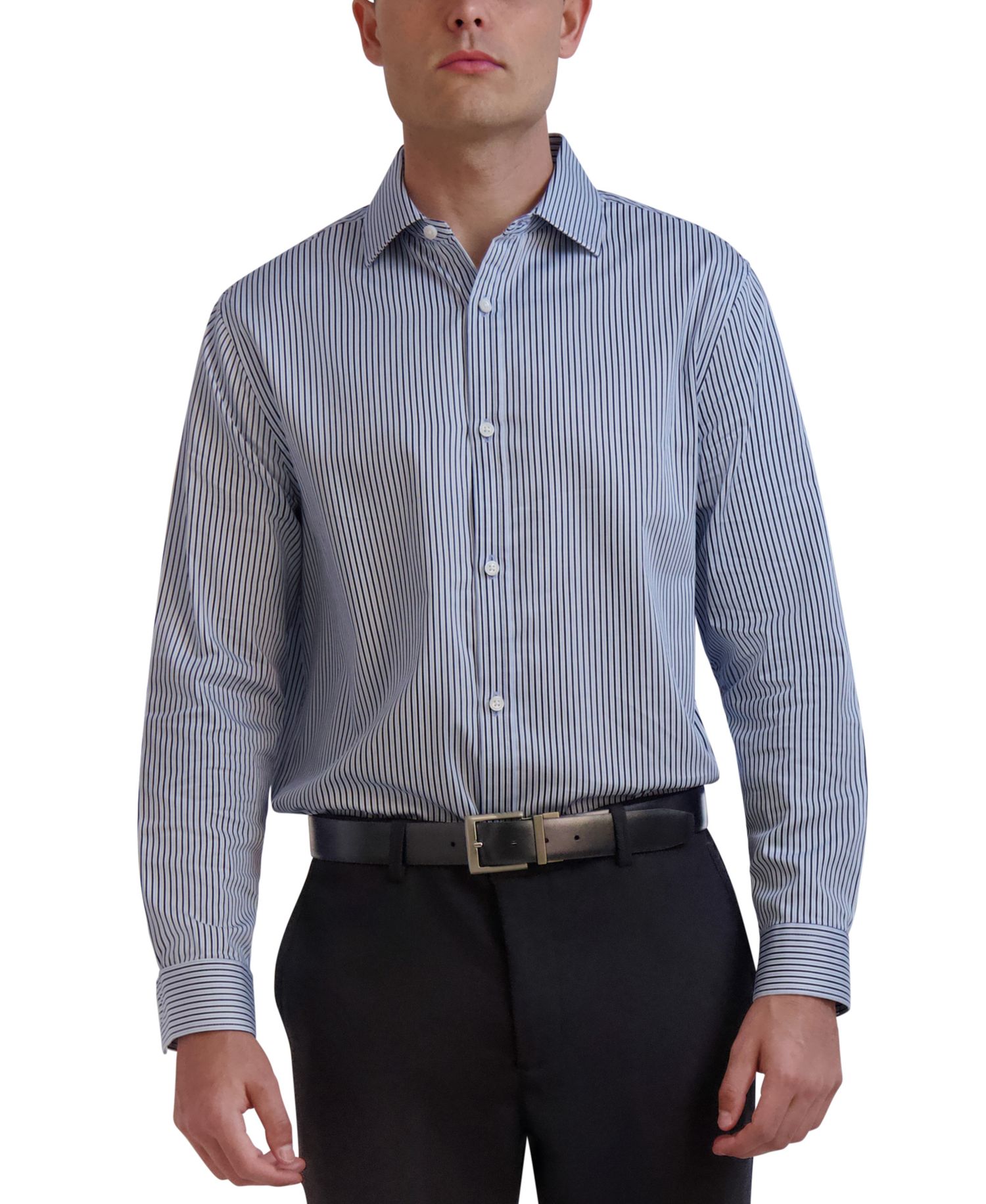 Men's Slim-Fit Stripe Dress Shirt