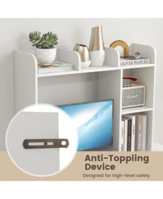 3-Tier Multipurpose Desk Bookshelf with 4 Shelves