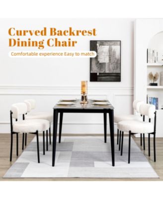  Set of 6 Boucle; Metal Mid-Century Modern Dining Chairs