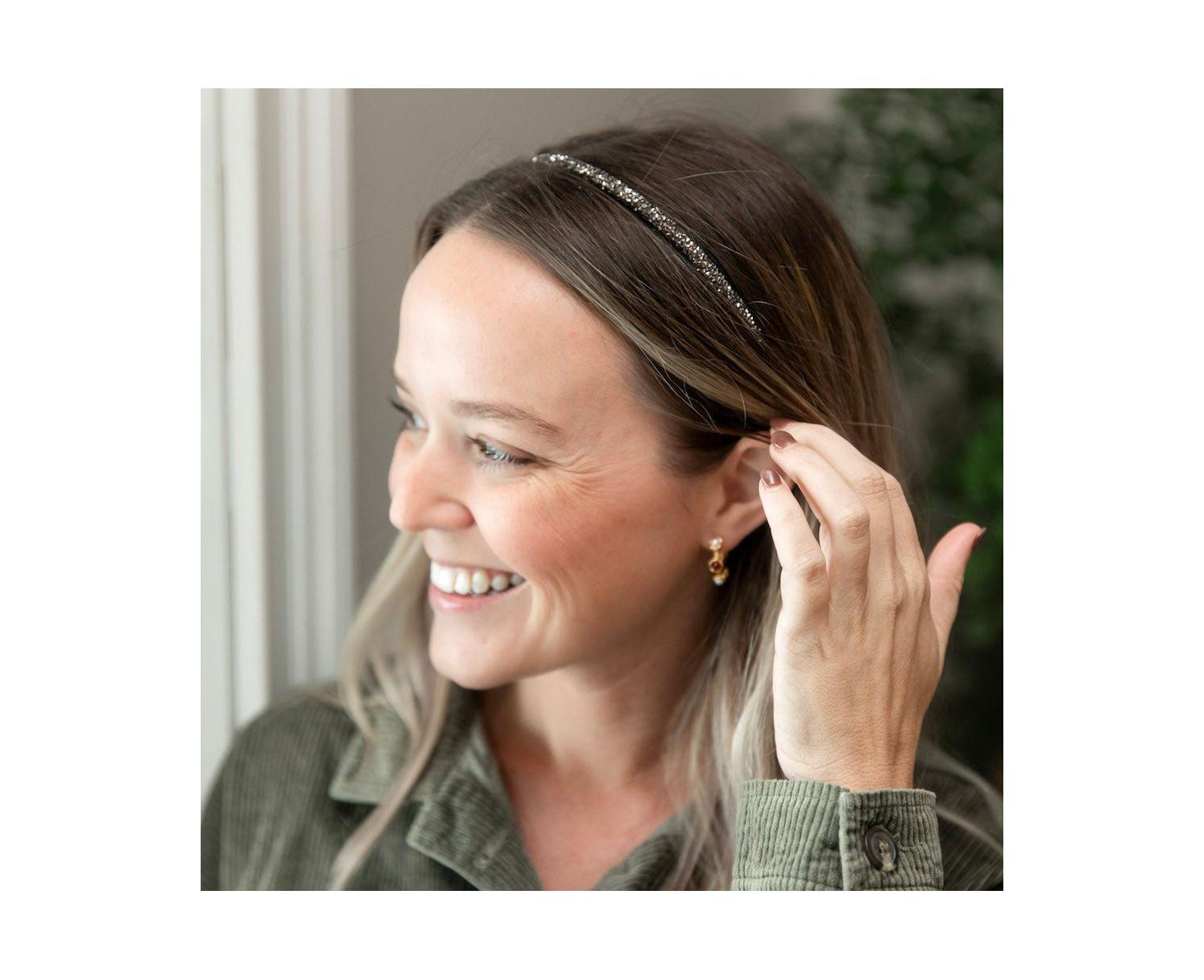 Thin All that Glitters Headband - Black