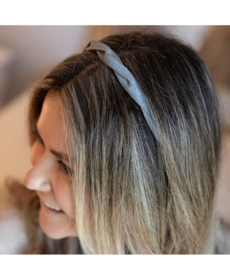 Thin Braid Headband - Light Wash Denim