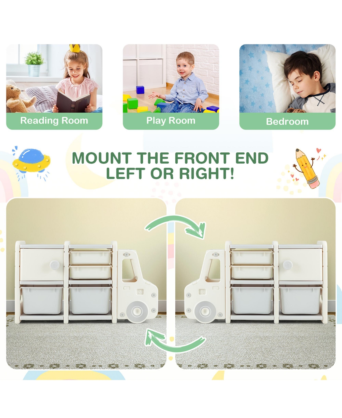 Kids Toy Storage Organizer Toddler Playroom Furniture