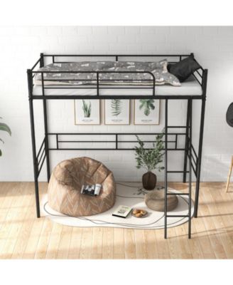 Metal Loft Twin Bed Frame Single High Loft Bed