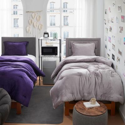 Thicker Than Thick - Coma Inducer Comforter Set - Standard Plush Filling - Opal Gray , Twin XL