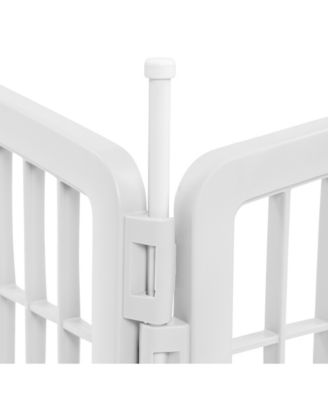 USA 24'' Pet Playpen 2 Panel Add-On with Connecting Rods, Dog Playpen, Puppy Small Medium Dogs, Heavy-Duty Molded Plastic, Rust-Free, White