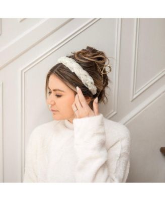 Blushing Braid Headband - White Pearl