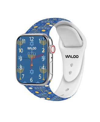 Waloo Hanukkah Inspired Silicone Band For Apple Watch - Light blue