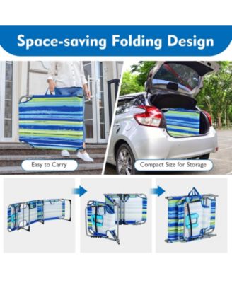 Folding Beach Lounge Chair with Pillow for Outdoor