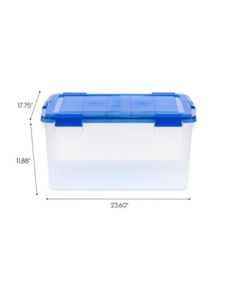 USA 3Pack 62qt WEATHERPRO Airtight Plastic Storage Bin with Lid and Seal and Secure Latching Buckles