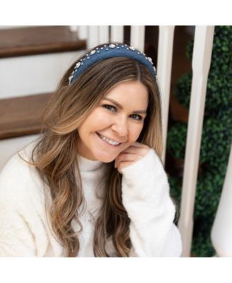 Classic Padded Headband - Denim Rhinestones