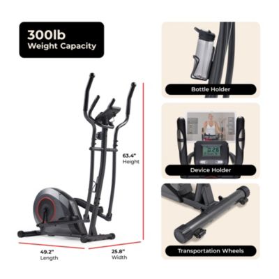 12” Stride Smart Elliptical Machine w/300LB Capacity & Pulse Sensor w Free SunnyFit App Bluetooth