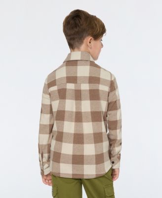 Big Boys Yarn Dye Knit Twill Button Up Shirt