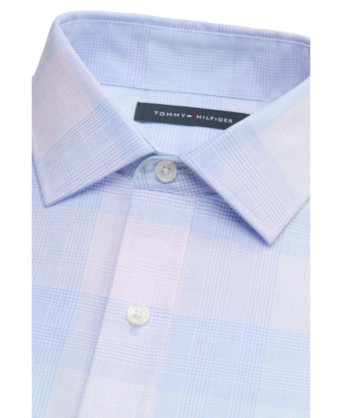 Tommy Hilfiger Mens Regular Fit Dress Shirt In Purple Multi