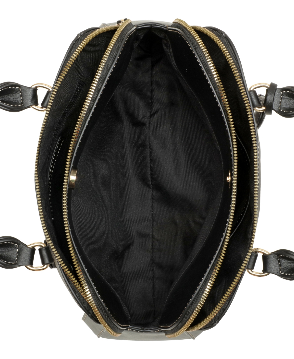 Shop Nine West Designer Cibrina Dome Satchel Bag In Black White Canvas