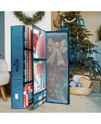 Premium Holiday Gift Wrapping Paper &amp; Accessories Storage Organizer Box