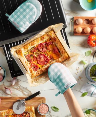 Gingham-Print Mini Oven Mitts, Set of 2