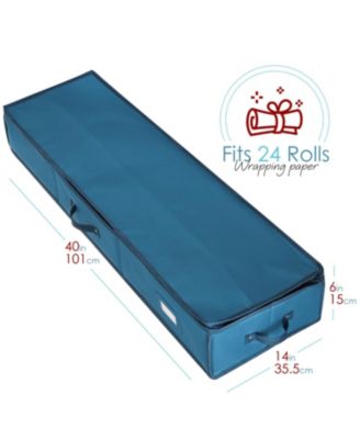 Wrapping Paper Storage Container - Christmas Storage Bag with Interior Pockets - Gift Wrapping Organizer Storage Fits Up to 22 Rolls of 40" - Tear Proof  Wrapping Paper Organizer