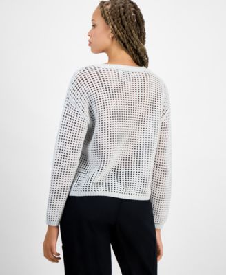 Juniors' Open-Stitch Sweater