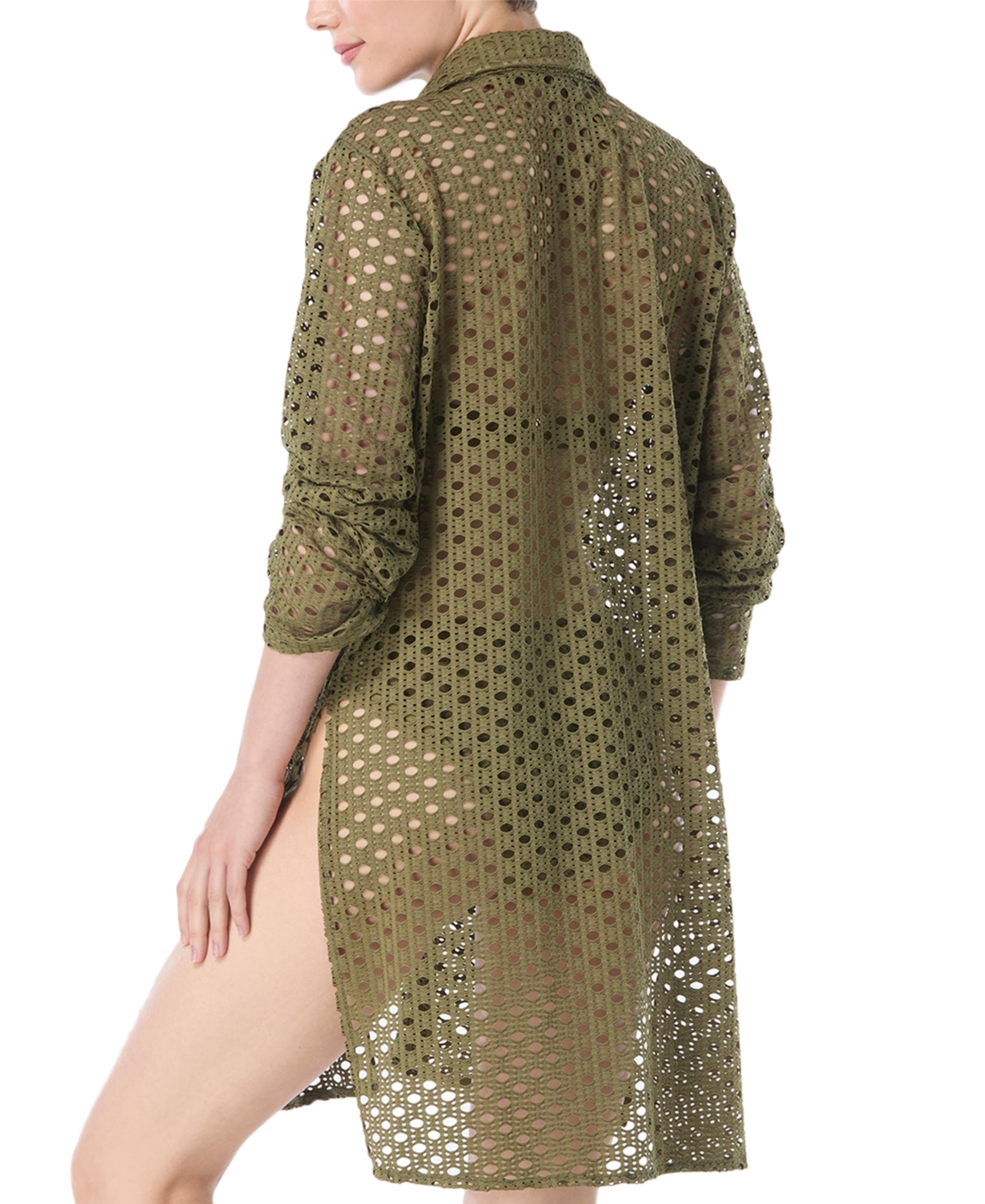 CARMEN MARC VALVO WOMEN'S CROCHET TUNIC SWIM COVER-UP 