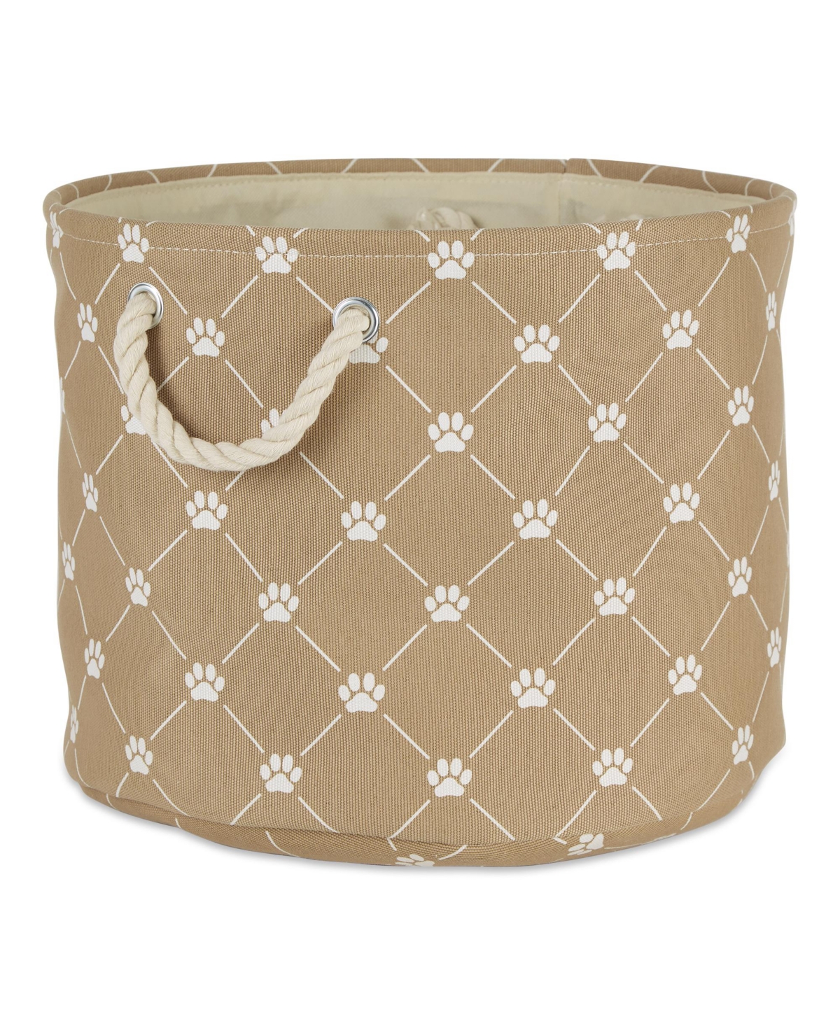 Collapsible Pet Storage Bin Trellis Paw Print - Taupe trellis