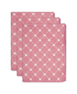 Microfiber Trellis Printed Pet Towel 3 Piece Set
