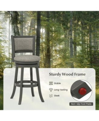 Swivel Bar Stools Set of 2 with Soft-padded Back and Seat-L