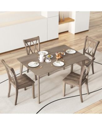 Set of 2 Wooden Dining Chairs Mid Century Farmhouse Retro Kitchen Chairs