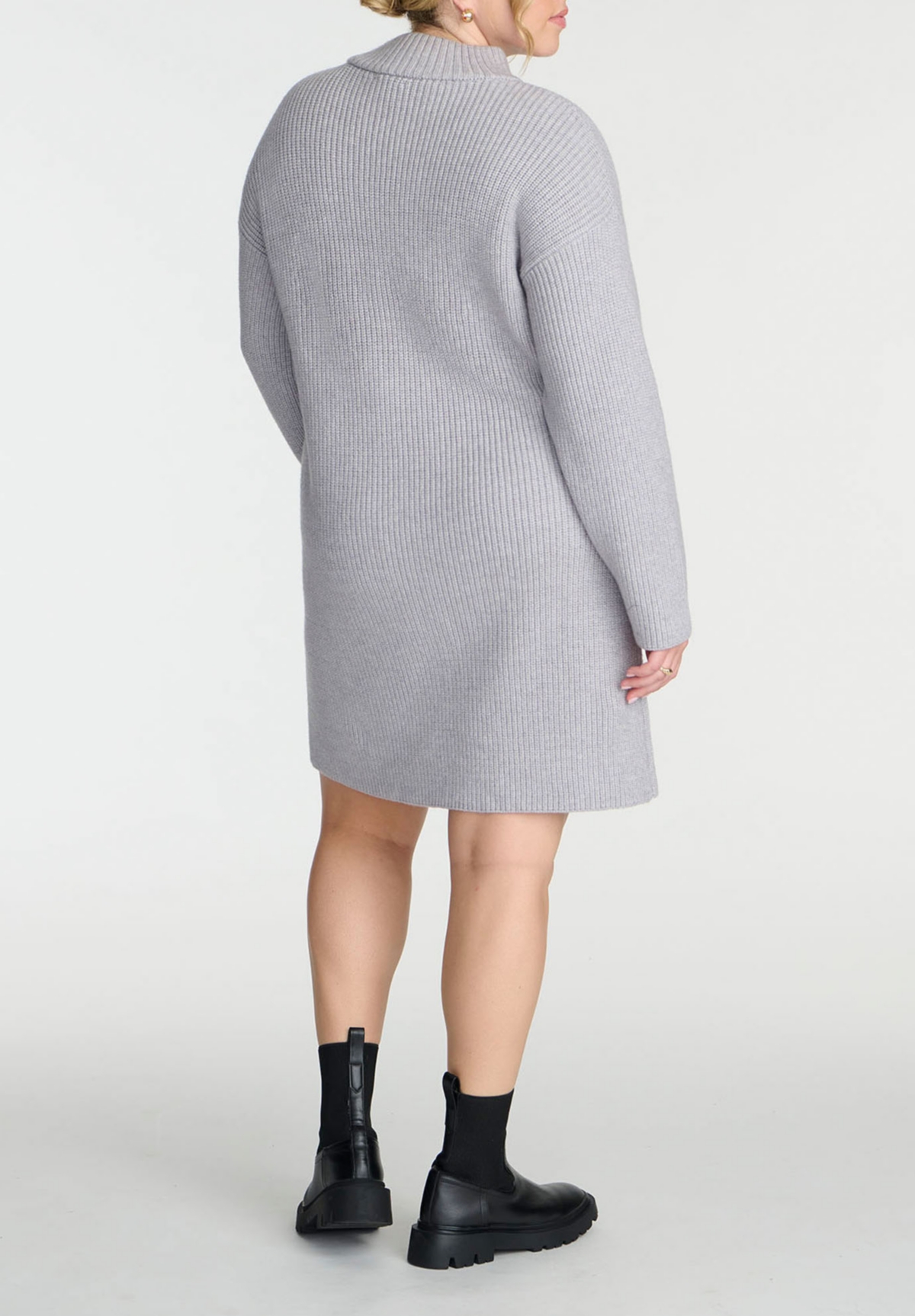 Eloquii Plus Size Elements Marled Knit Mock Neck Mini Dress