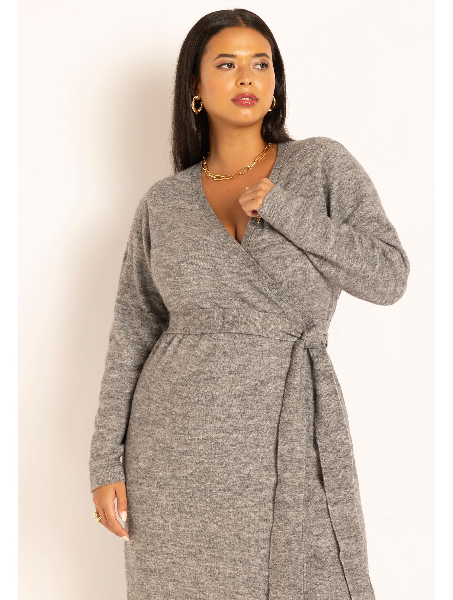 Women's Sweater Wrap Dress