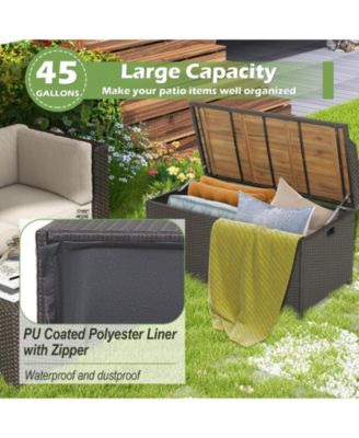 45 Gallon Outdoor Storage Bench with Zippered Liner