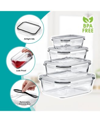 16-Piece Glass Food Storage Containers with Lids - Airtight, Microwave, Fridge, Dishwasher, Oven Safe, BPA-Free, Stackable, Meal Prep Containers