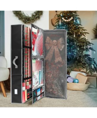 Premium Holiday Gift Wrapping Paper & Accessories Storage Organizer Box