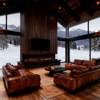 88" 3-Sided Electric Fireplace,Wall Mount/Recessed,WiFi & App Control,RGB Flame,1500W/3000W