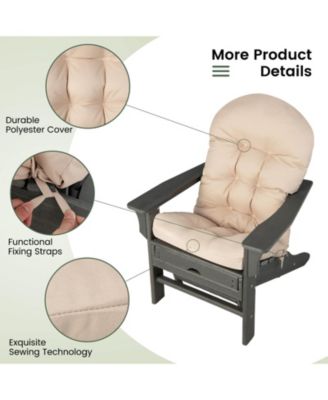 Patio Adirondack Chair Cushion with Fixing Straps and Seat Pad