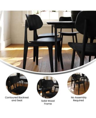  Gentry Set Of 2 Solid Wood Dining Chairs With Curved Oval Backrests