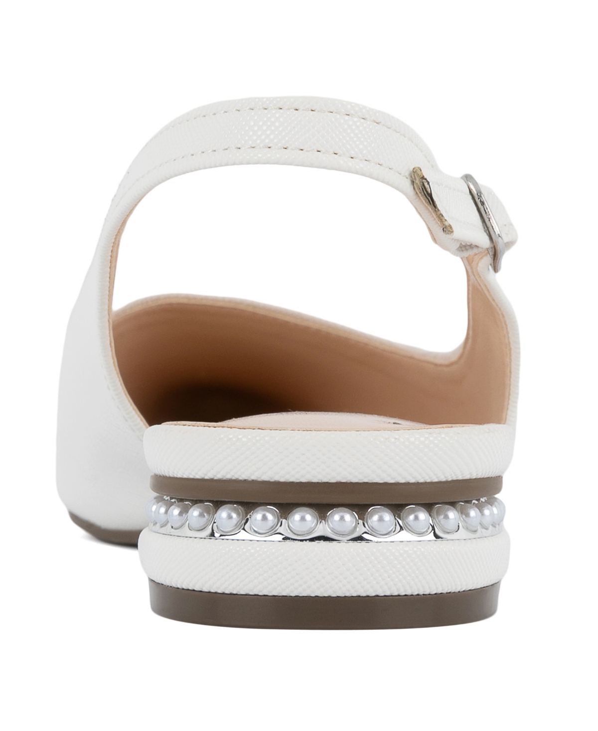 Jones New York Women's Quilsa Pointed Toe Slingback Flats In White