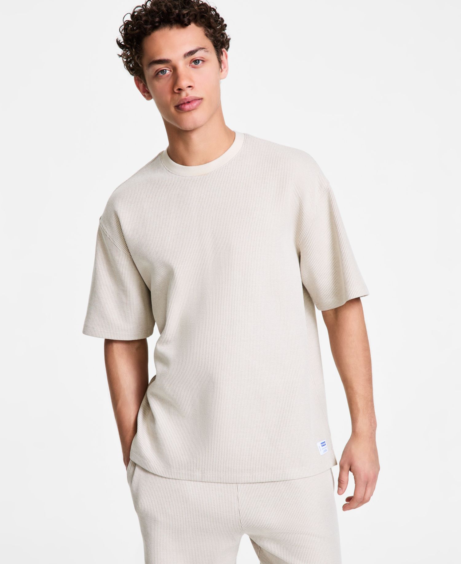 Men's Relaxed Fit Waffle Knit Short Sleeve T-Shirt