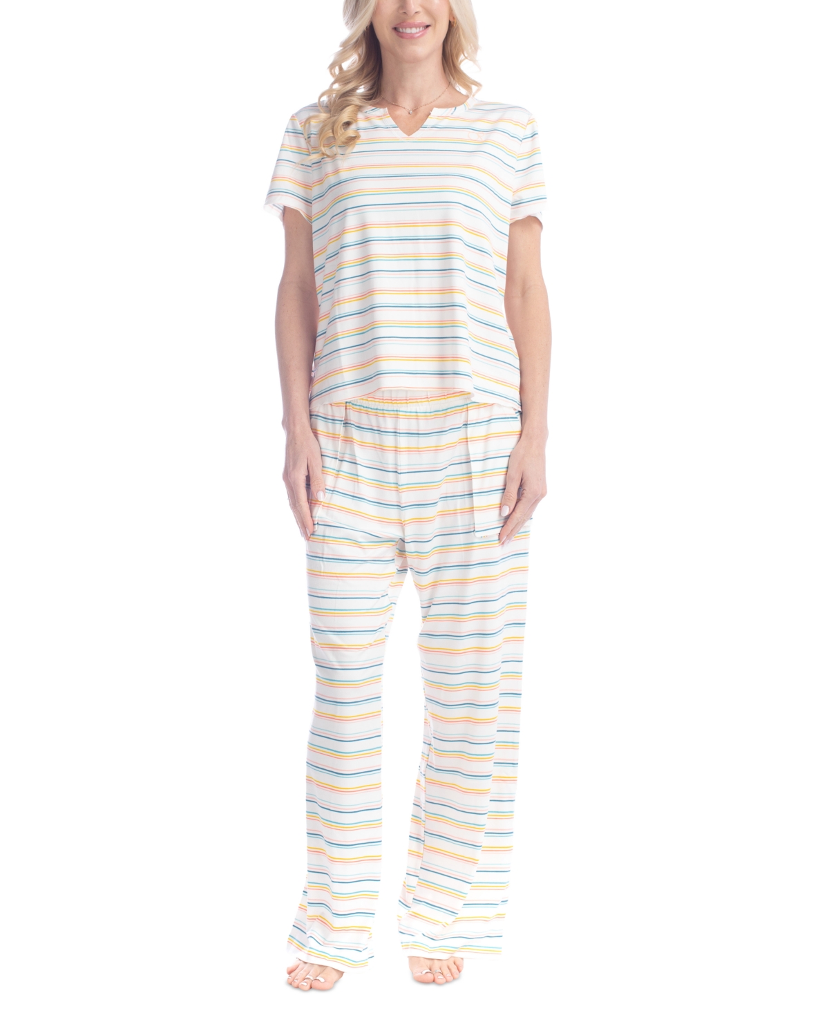OCEAN PACIFIC WOMEN'S SEA FLOWER PRINTED PAJAMA SET 