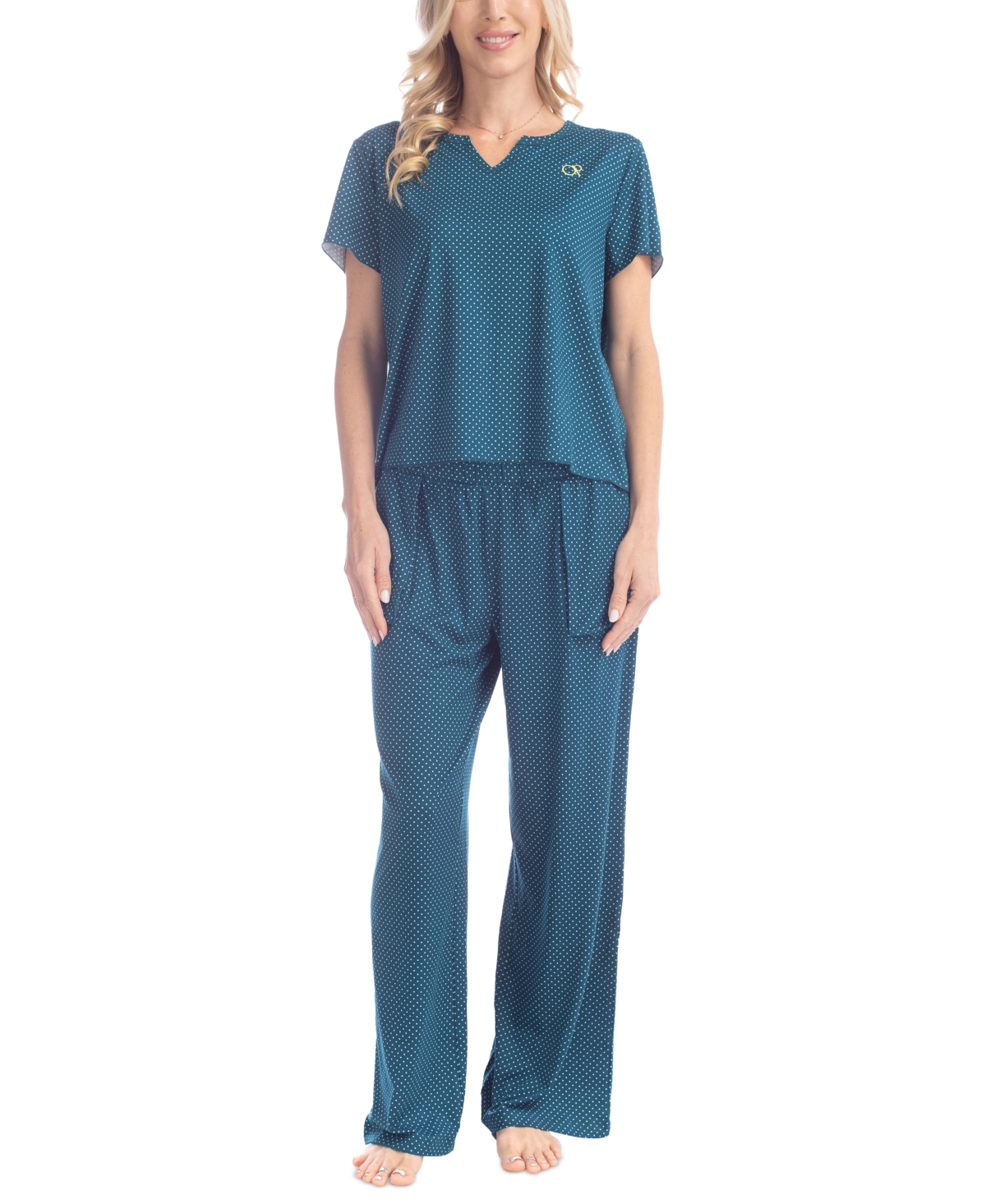OCEAN PACIFIC WOMEN'S SEA FLOWER PRINTED PAJAMA SET 