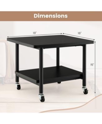 Under Desk Printer Stand with 4 Wheels and Locking Mechanism