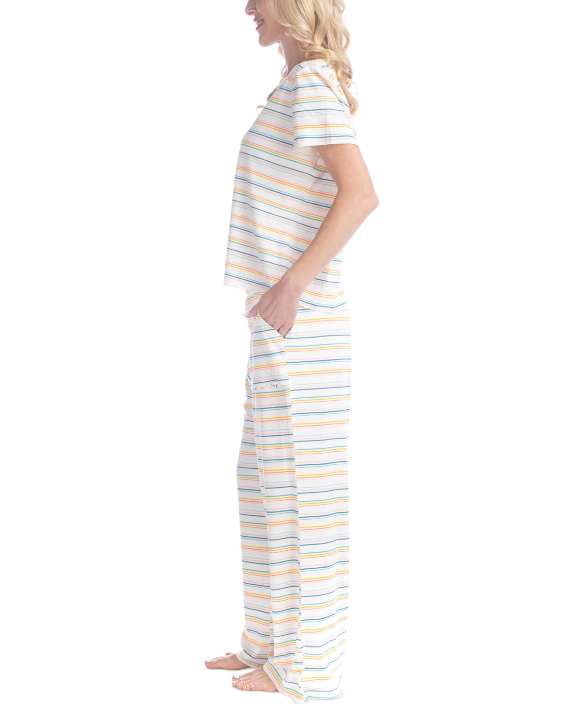 OCEAN PACIFIC WOMEN'S SEA FLOWER PRINTED PAJAMA SET 