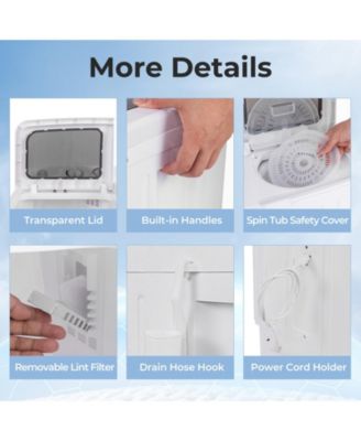 20 lbs Portable Washing Machine with Built-in Gravity Drain