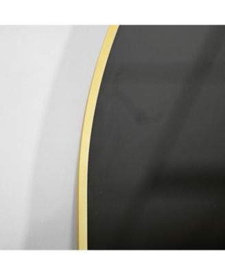 Arched Wall Mounted Mirror 32"x34" in Gold