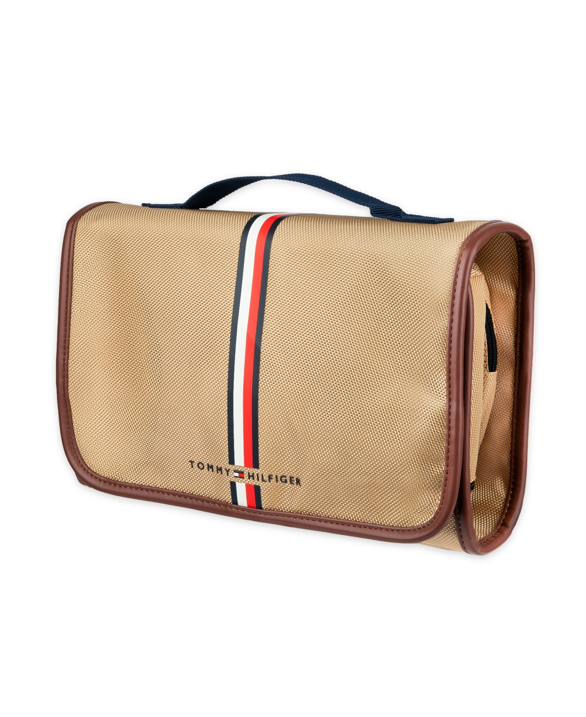 Tommy Hilfiger Men's Hanging Travel Kit And Toiletry Organizer In Khaki