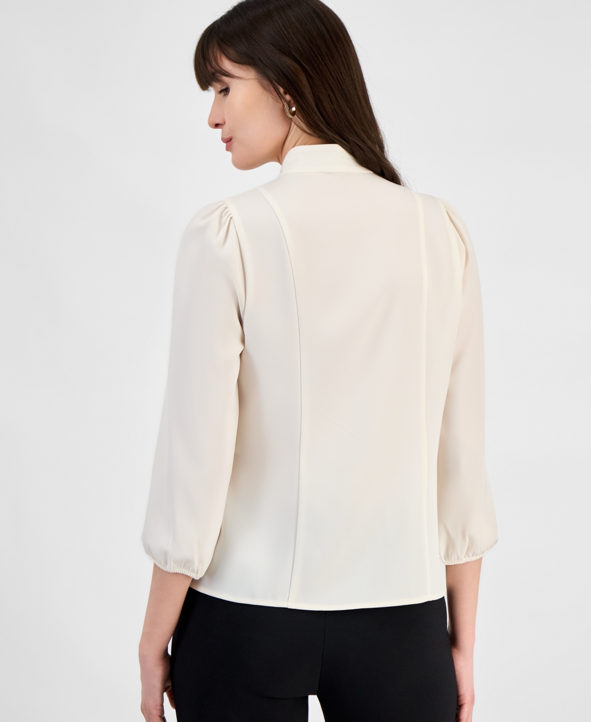 ANNE KLEIN WOMEN'S HIGH-NECK BLOUSE 