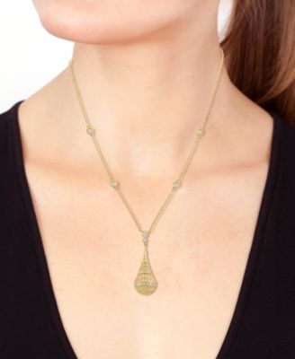 Diamond Openwork Teardrop Pendant 18" Necklace (1/2 ct. t.w.) in 14k Gold