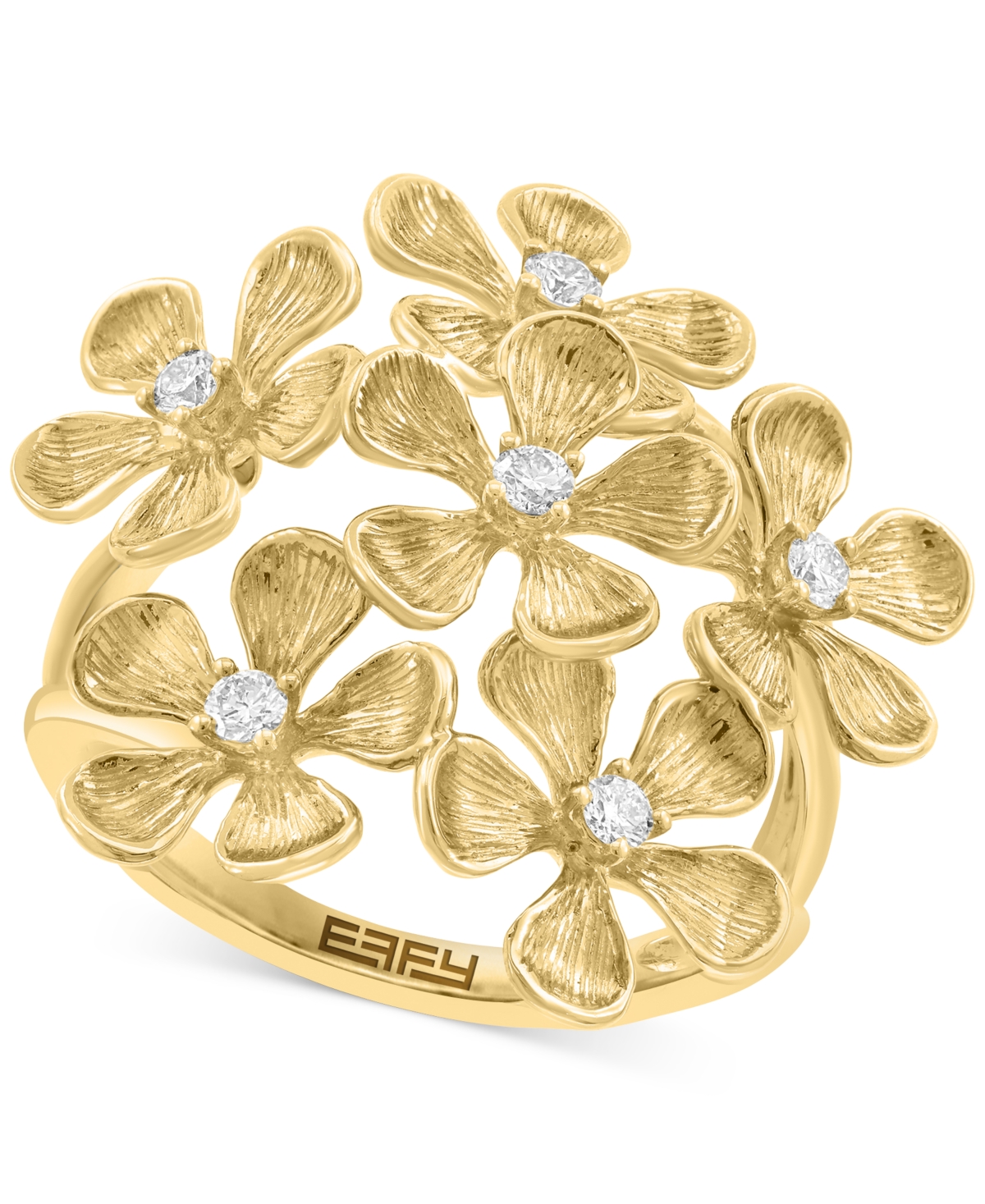 Effy Collection Diamond Floral Ring (1/5 Ct. T.w.) In 14k Gold In Gold