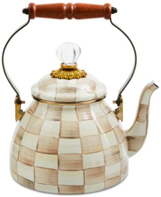 Mackenzie-Childs Mocha Check 2-Qt. Tea Kettle - Macy's